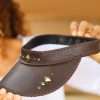 Brown Leather Visor by Siga Tribal