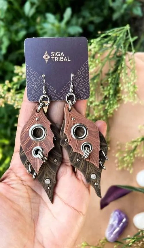 Leather Earrings by Siga Tribal