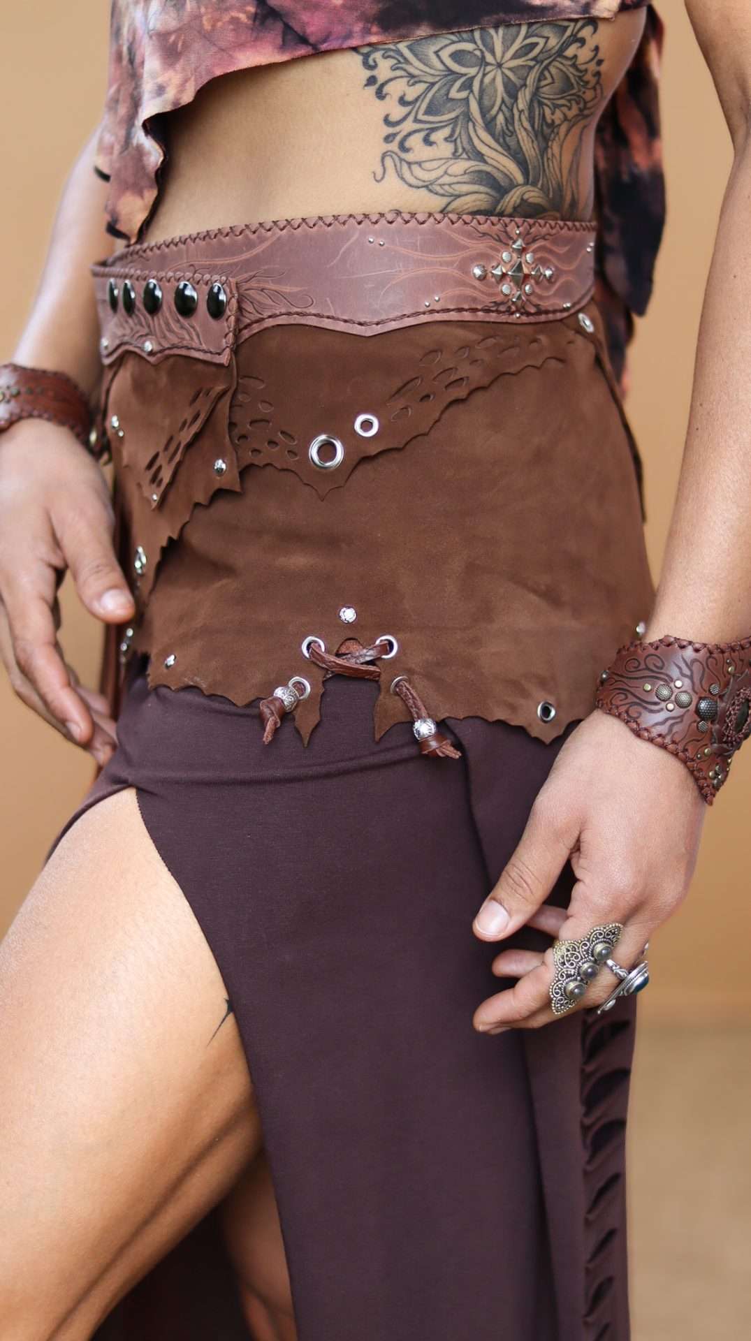 Leather Mini Skirt Belt by Siga Tribal