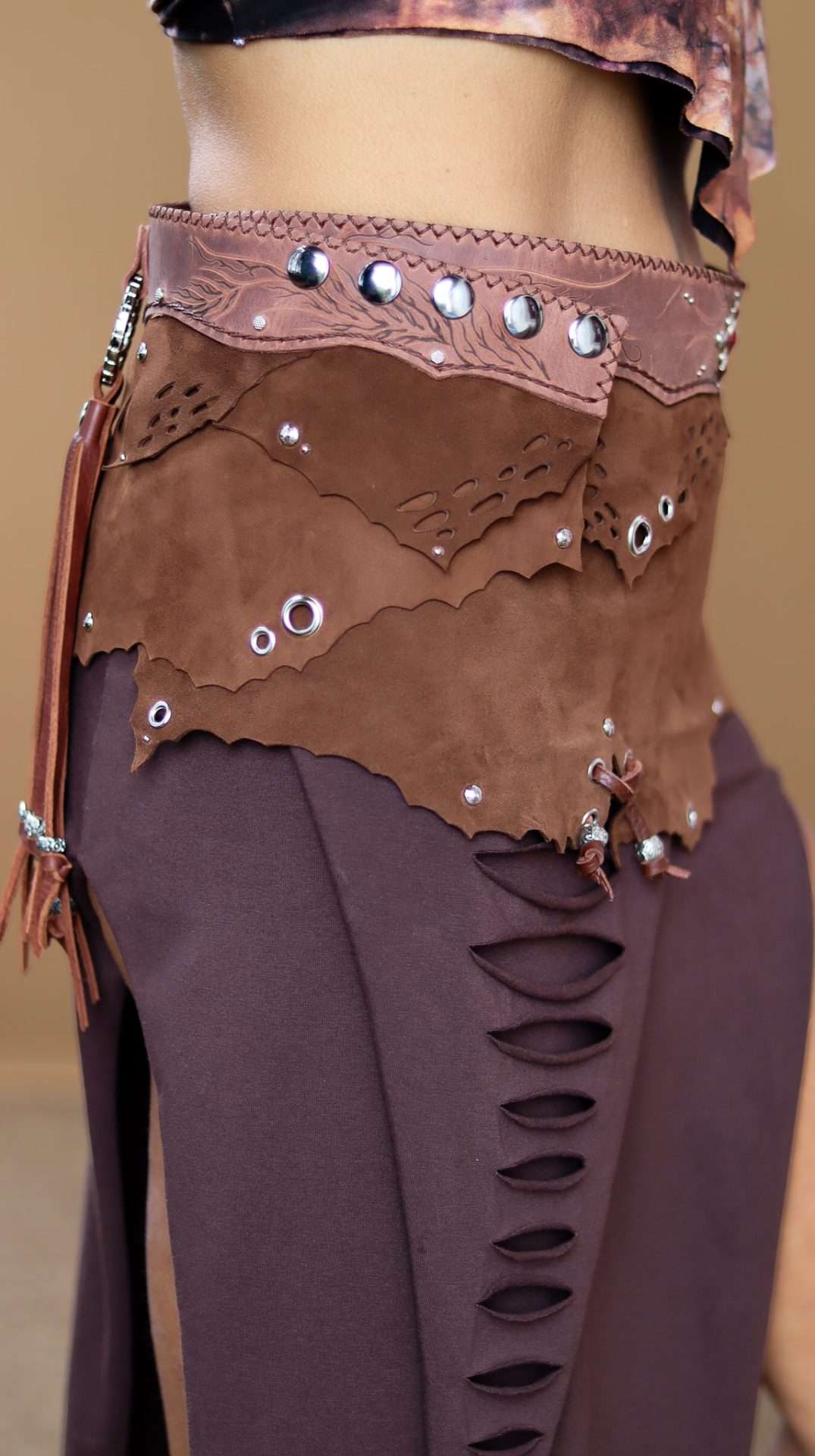 Leather Mini Skirt Belt by Siga Tribal