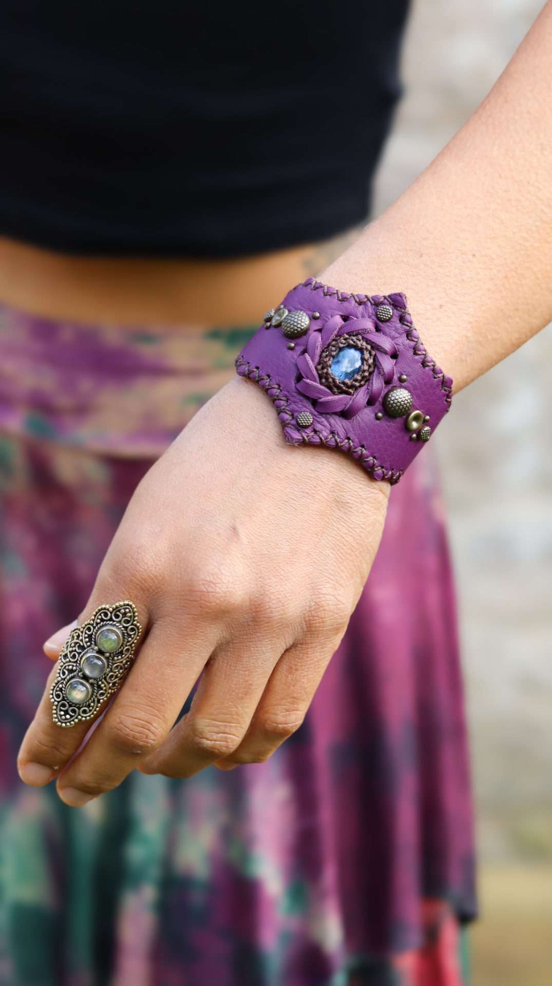Leather Cuff by Siga Tribal