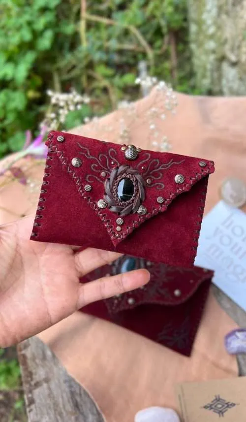 Red Velvet Card Holder by Siga Tribal