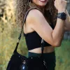 leather fringe bag handmade by Siga Tribal