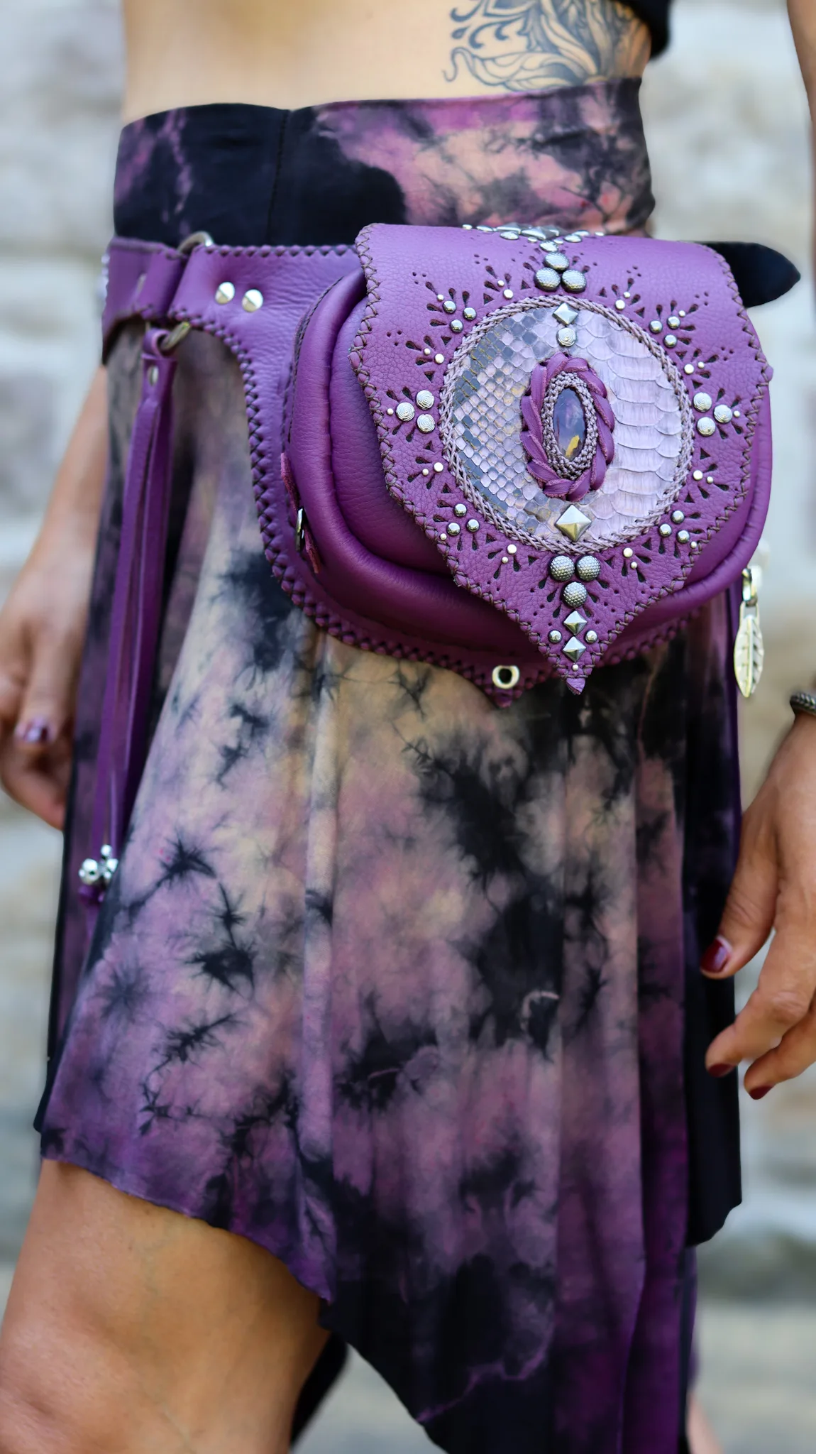 Handmade One of a kind Leather belt bag by Siga Tribal