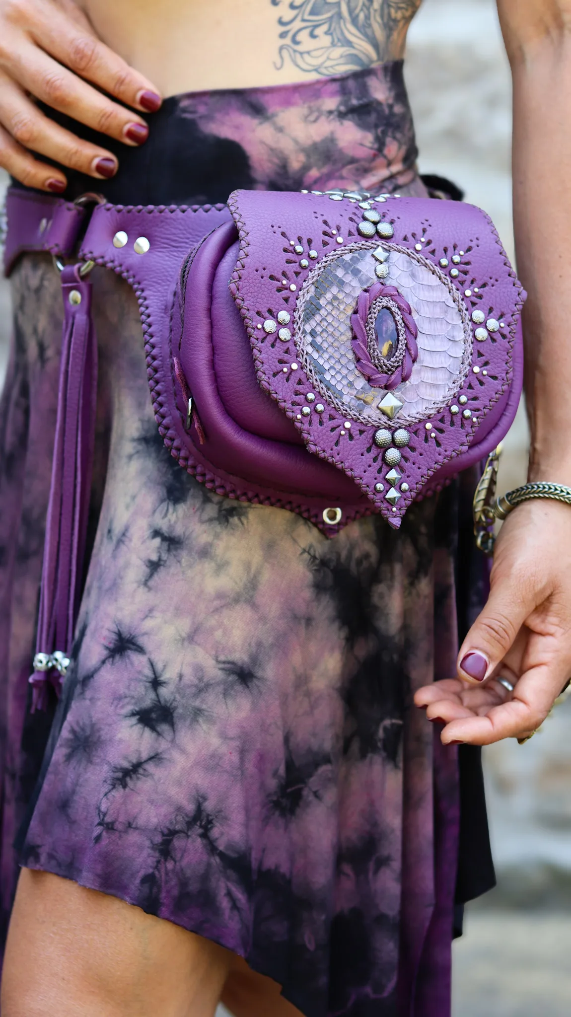 Handmade One of a kind Leather belt bag by Siga Tribal