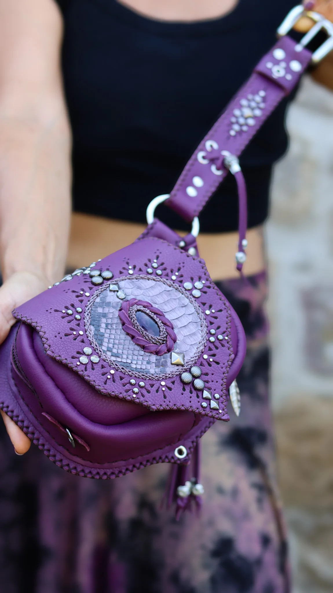 Handmade One of a kind Leather belt bag by Siga Tribal