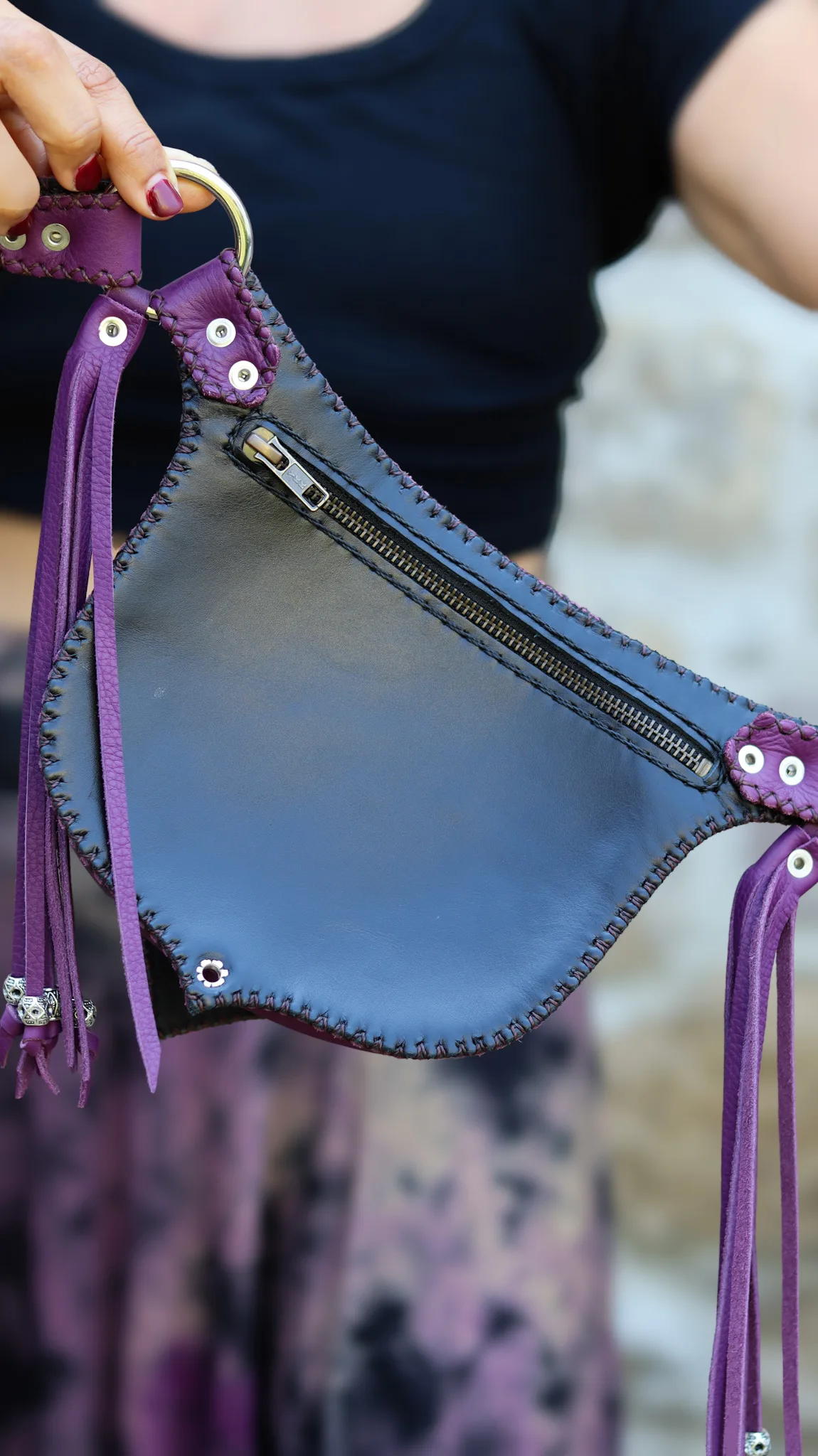 Handmade One of a kind Leather belt bag by Siga Tribal