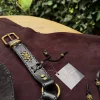 ORION Belt Bag – Black & Gold Leather Belt Bag with Blue Labradorite | Siga Tribal