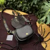 ORION Belt Bag – Black & Gold Leather Belt Bag with Blue Labradorite | Siga Tribal