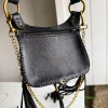 Snake embossed black leather shoulder bag by SIGA Tribal