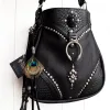 Kali Bag One of a kind black leather shoulder bag SIGA Tribal