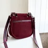 Mystic Wine suede leather fringe bag handmade by Siga Tribal